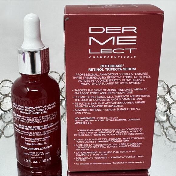 Dermelect Cosmeceuticals Outcrease Retinol Trifecta Serum for Face 1 oz - Picture 3 of 4
